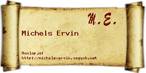 Michels Ervin névjegykártya